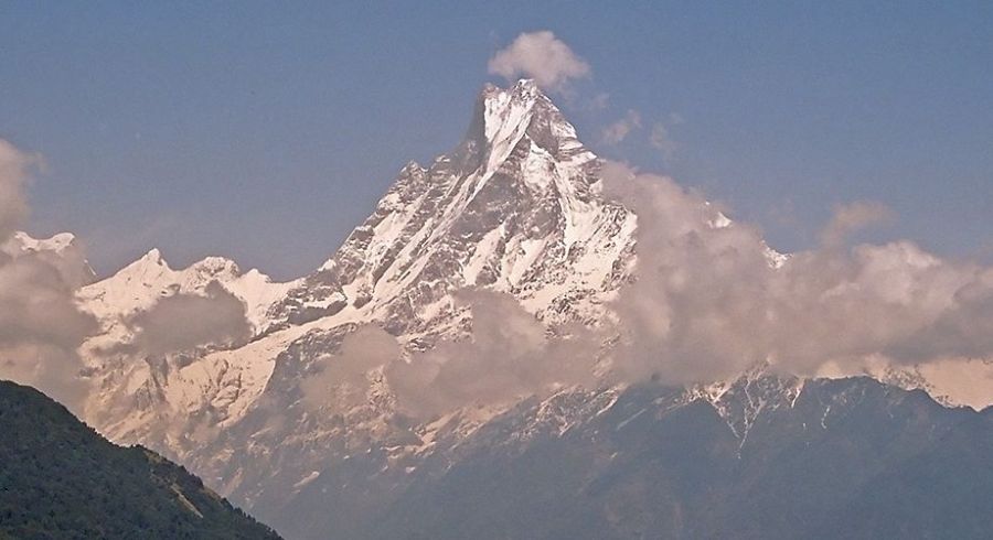 Macchapucchre ( Fishtail Mountain ) in the Nepal Himalaya