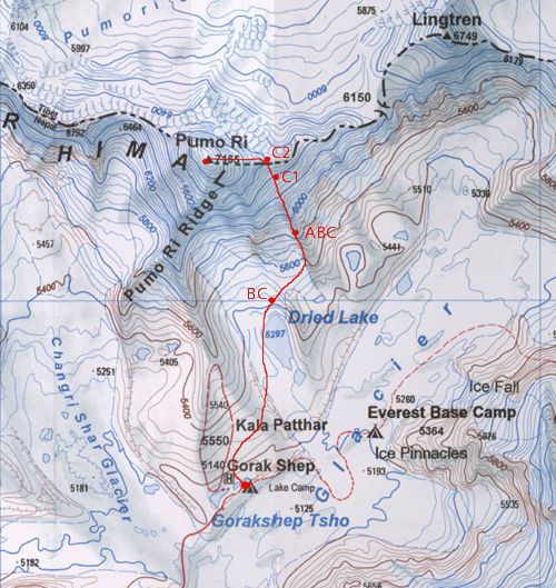 Map of Pumori
