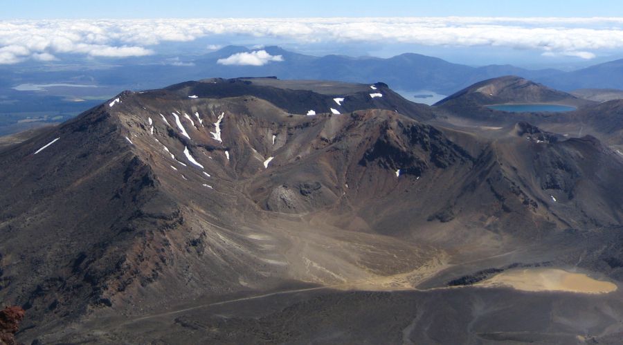 View from Mount Ngauruhoe on Tongariro Traverse