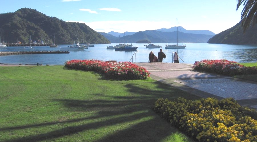 Waterfront at Picton in South Island of New Zealand