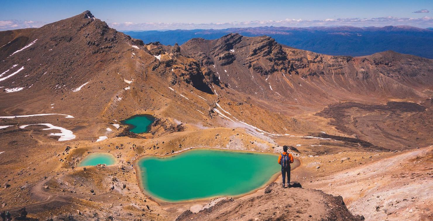 Blue Lake and Emerald Lakes on the Tongariro Traverse