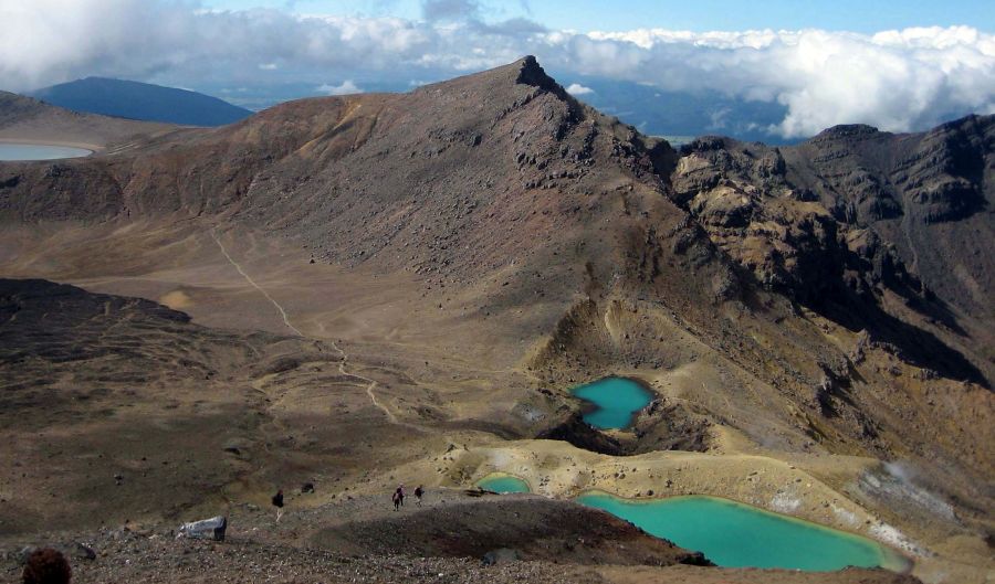 Blue Lake and Emerald Lakes on the Tongariro Traverse