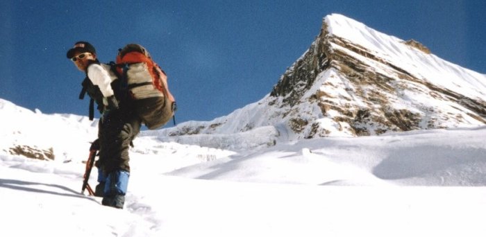 Tent Peak ( Charpu Chuli ) on ascent of Rakshi Peak