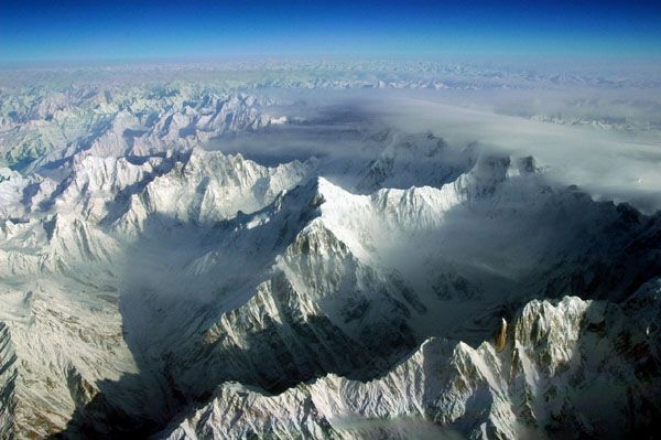 The Seven Thousanders - Aerial view of the Batura Muztagh in the Karakorum Mountains of Pakistan