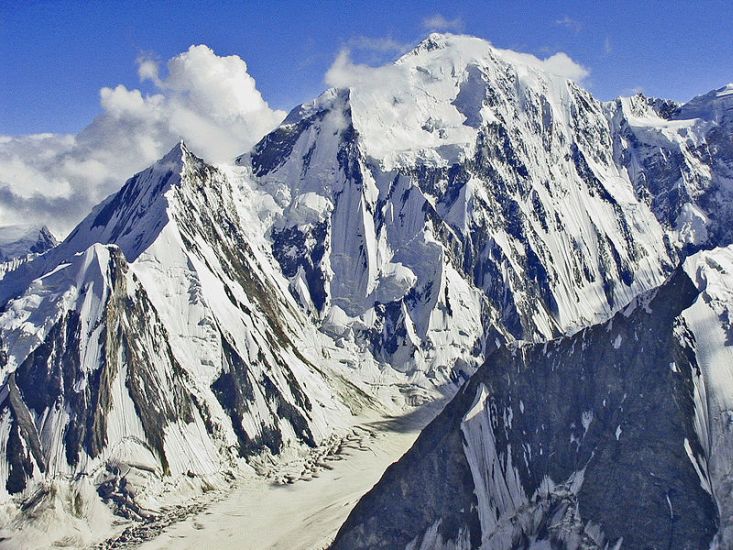 Laila Peak ( 6985m ) in the Haramosh Valley of the Karakorum Mountains of Pakistan