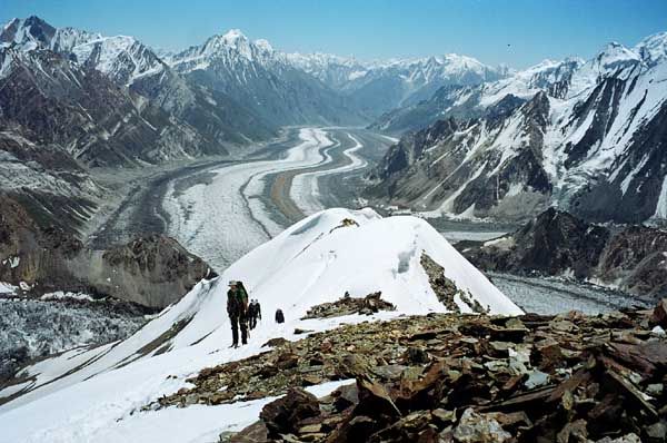 The Seven Thousanders - Camp II on Spantik / Golden Peak ( 7027m ) in the Karakorum Mountains of Pakistan