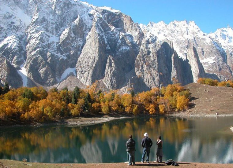 The Seven Thousanders - Kutwal Lake beneath Haramosh ( 7397m ) in the Karakorum Mountains of Pakistan
