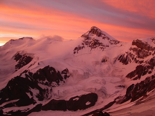 Sunset on Cuerno Peak in the Andes of Argentina