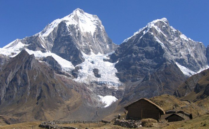 Carhuacocha in Cordillera Huayhuash of the Andes of Peru - View from the Cordillera Raura