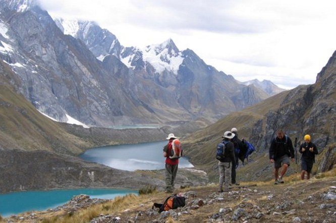 Carnicero Pass in Cordillera Huayhuash of the Andes of Peru