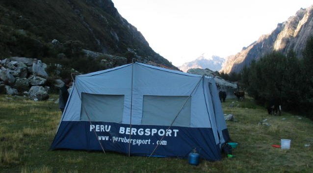 Campsite at Quellcayhuanca on trek in the Andes of Peru