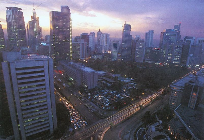 Makati Business District in Manila - capital city of the Philippines