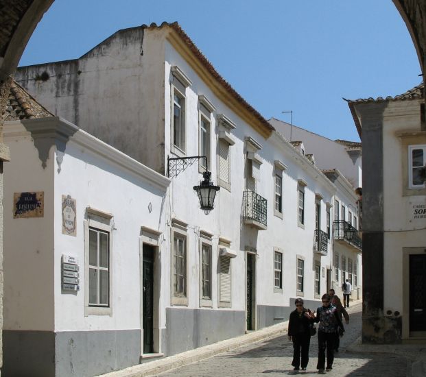 Street in Old District of Faro in The Algarve in Southern Portugal