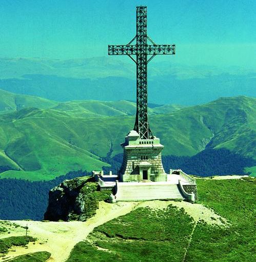 Heroes Cross on Caraiman Peak in the Bucegi Mountains of Romania