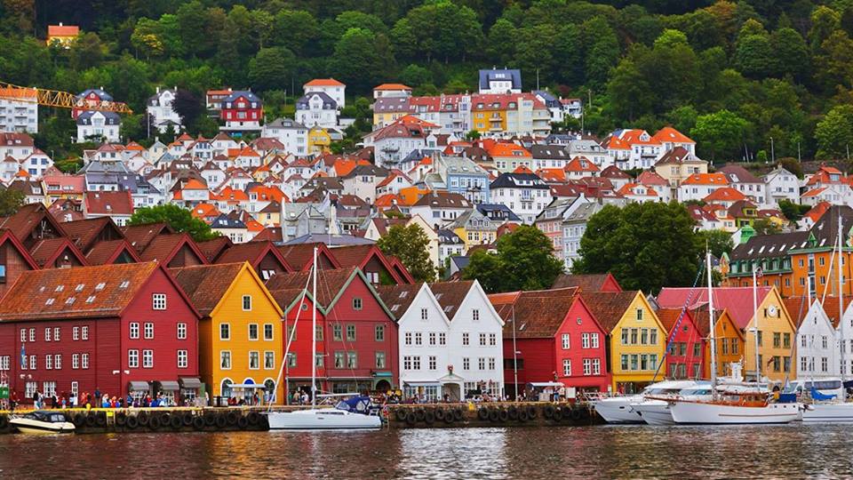Waterfront at Bergen on the West Coast of Norway