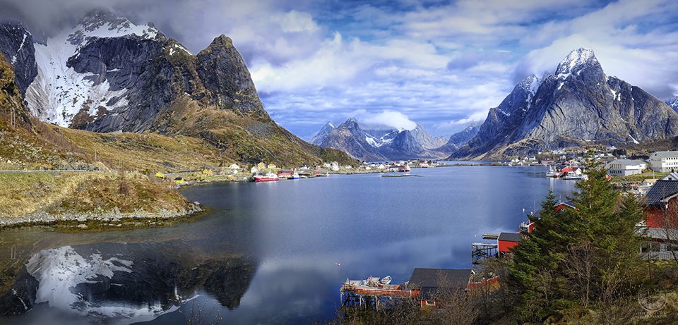 Riene Lofoten fishing village on Norwegian North Sea Coast