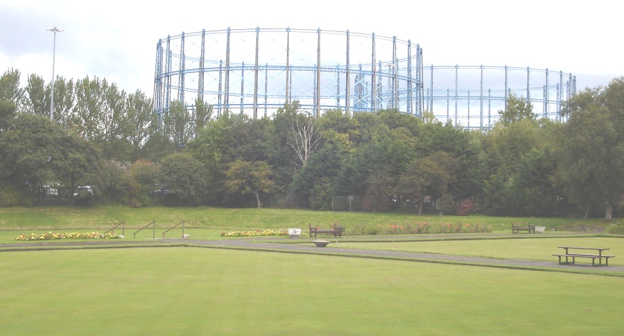 Blochairn Gas Works from Bowling Green in Alexandra Park