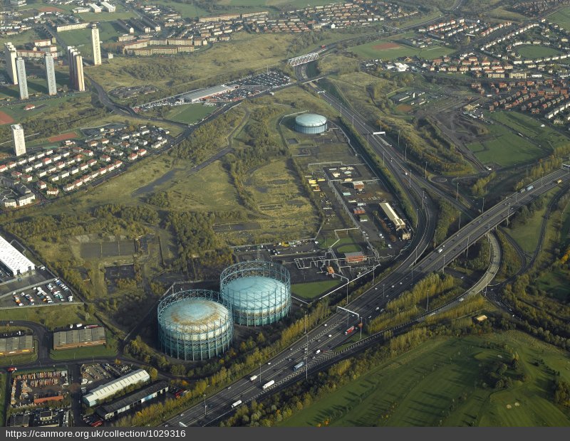 Aerial view of Provan Gas Works