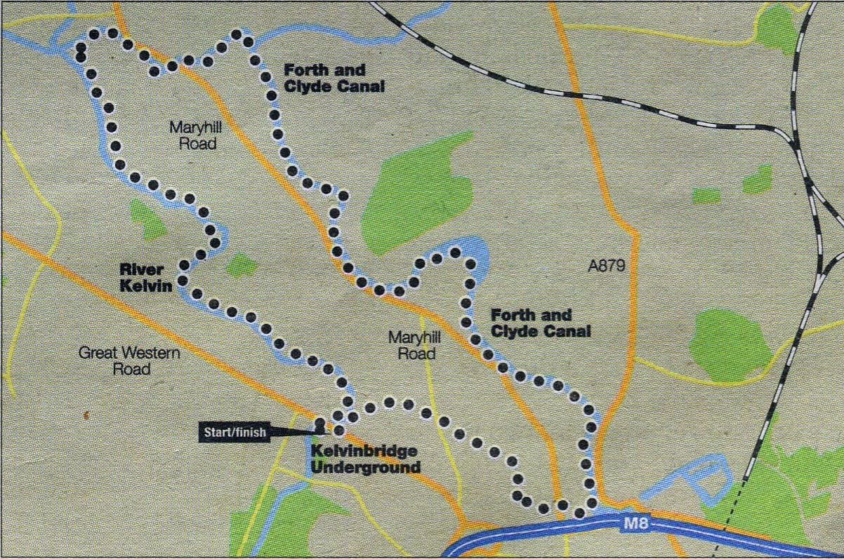 Map of Waterways cycle route