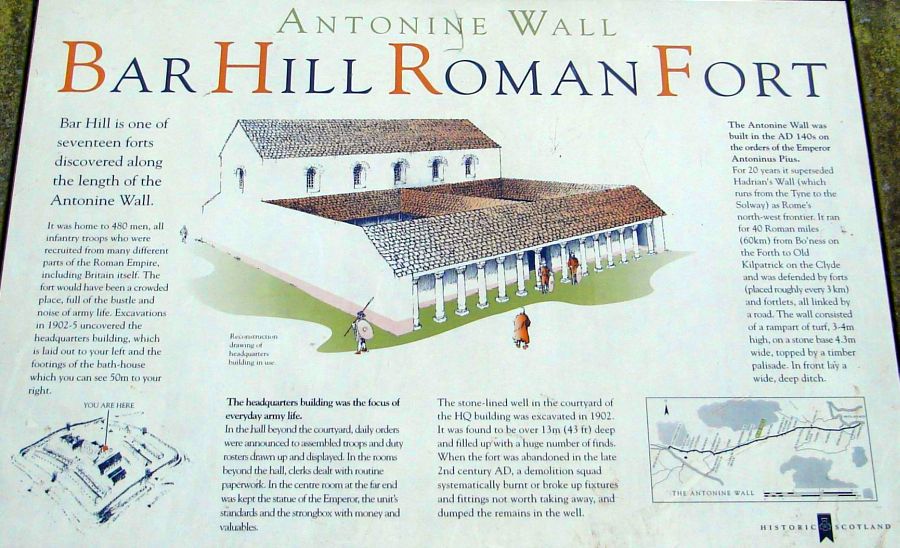 Information Board for Roman Fort on Barr Hill at Twechar