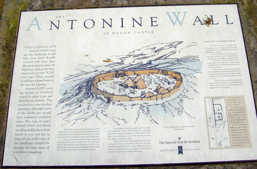 Information Board at Roughcastle Woods for Antonine Wall near Falkirk