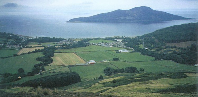 Holy Isle and Lamlash Bay on the Island of Arran