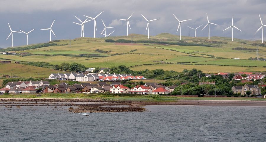 Windfarm at Ardrossan on the Ayrshire Coast