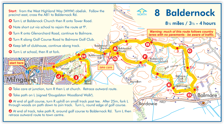 Route Map of Baldernock walk