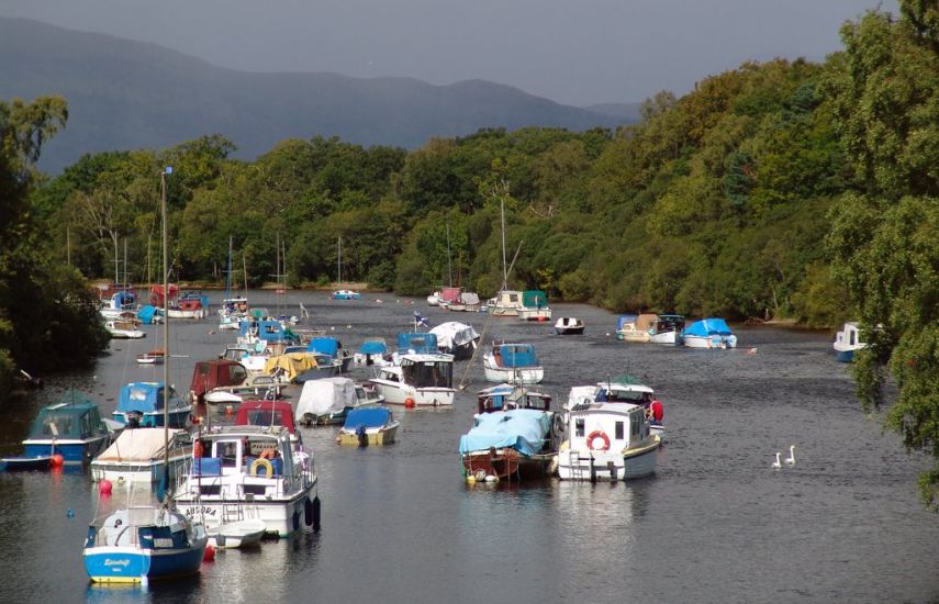 Boats in River Leven at Balloch