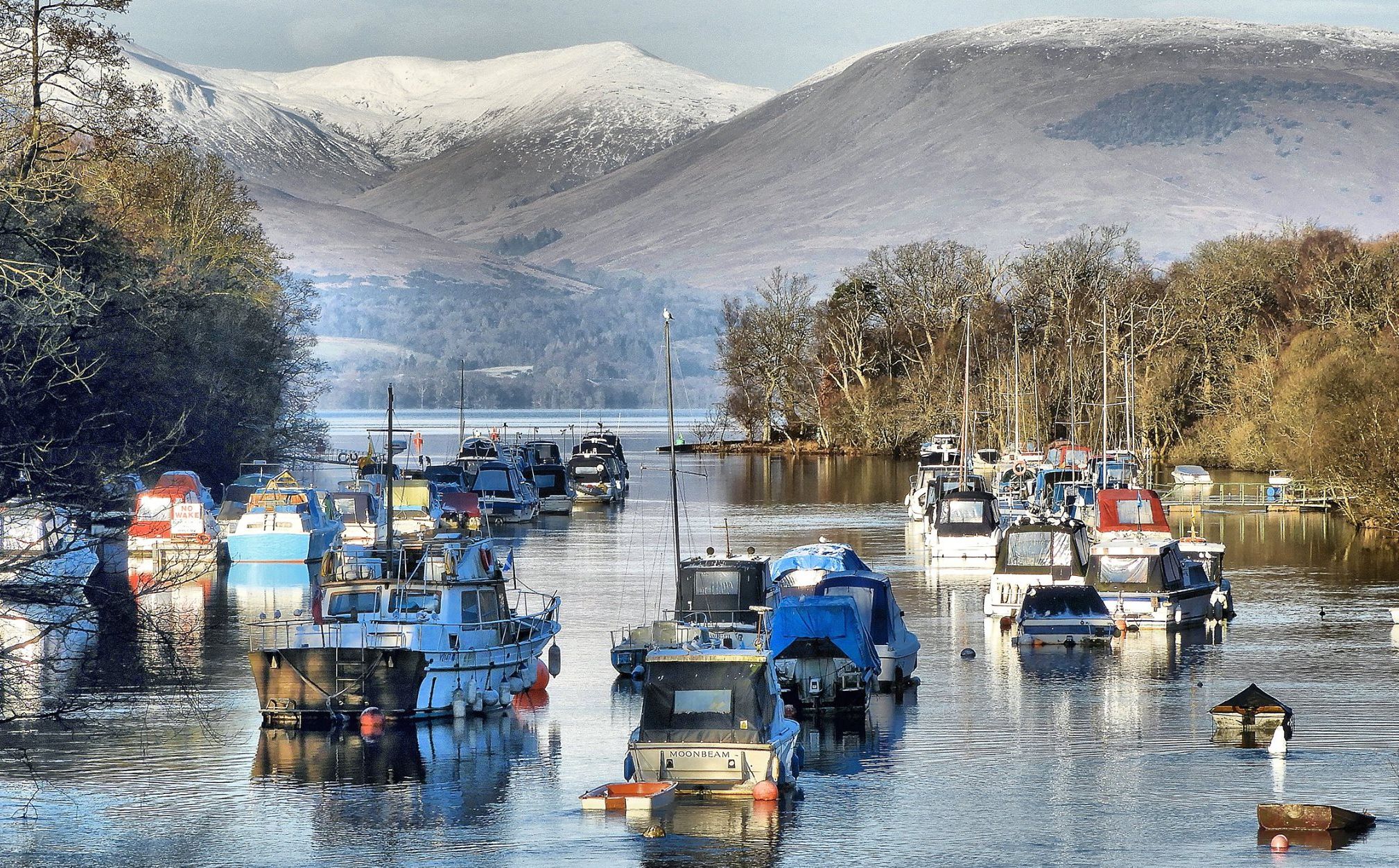 Boats in River Leven at Balloch