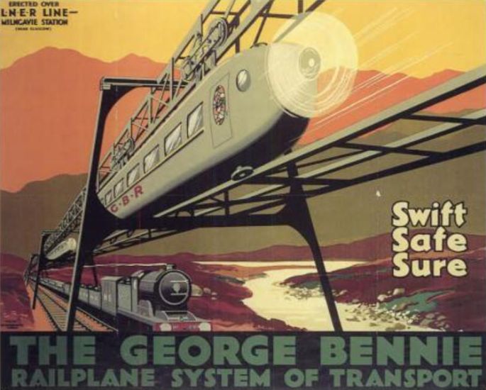 Poster for the Bennie Railplane