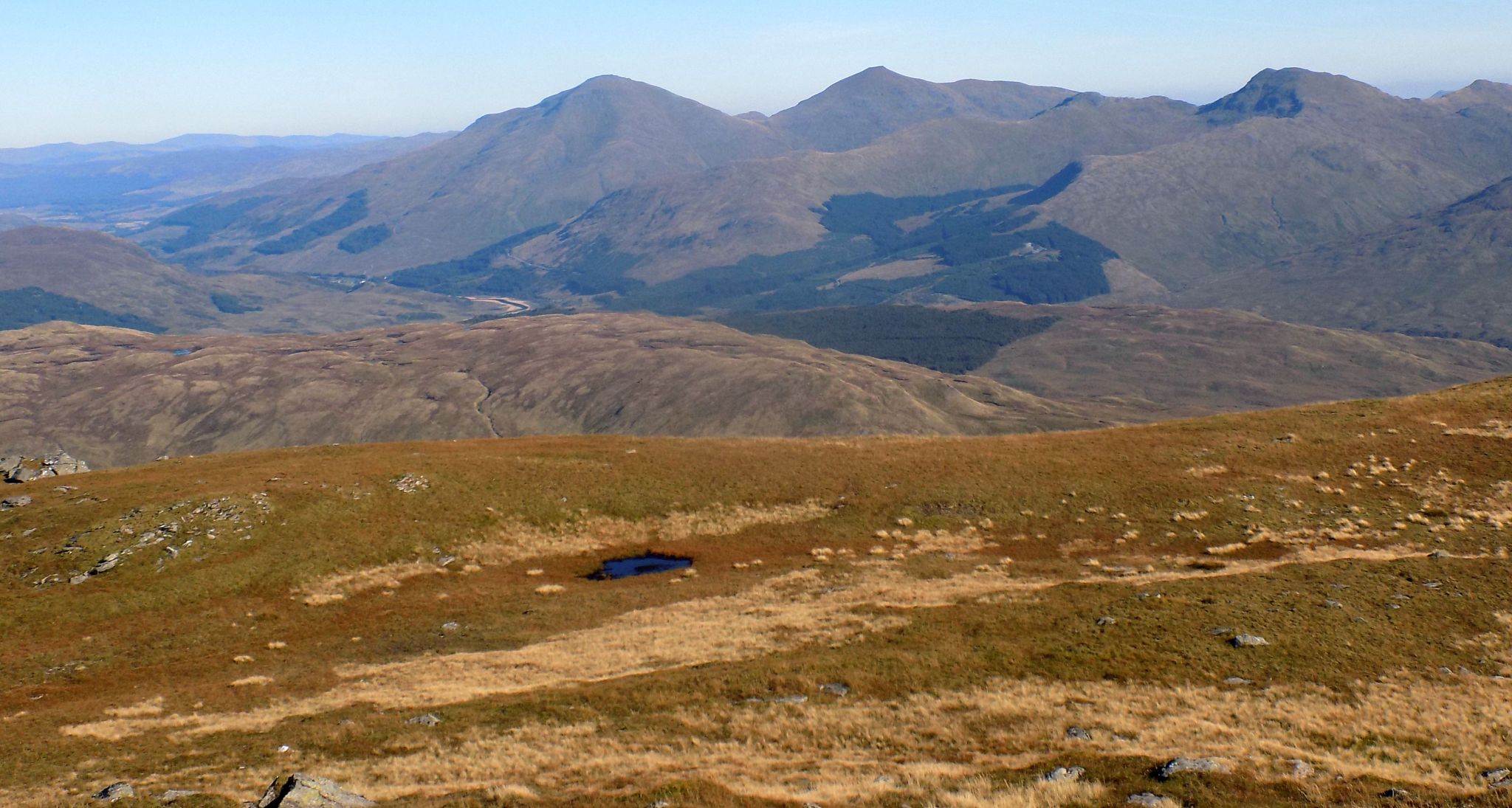 Ben More & Stob Binnein and Cruach Ardrain from West Highland Way on the approach to Tyndrum