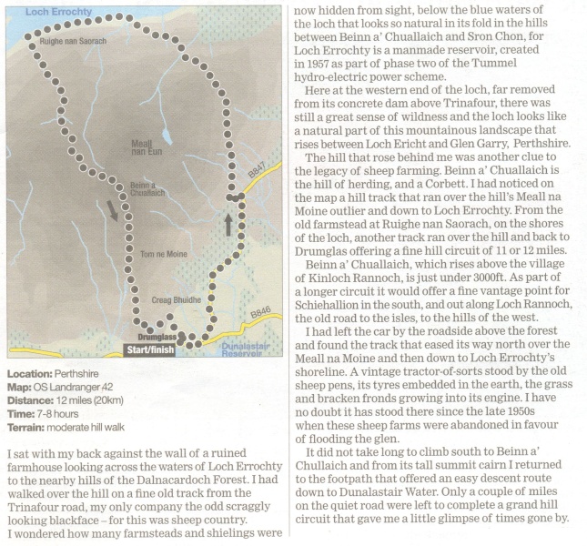 Map and Route Description for Beinn a' Chuallaich