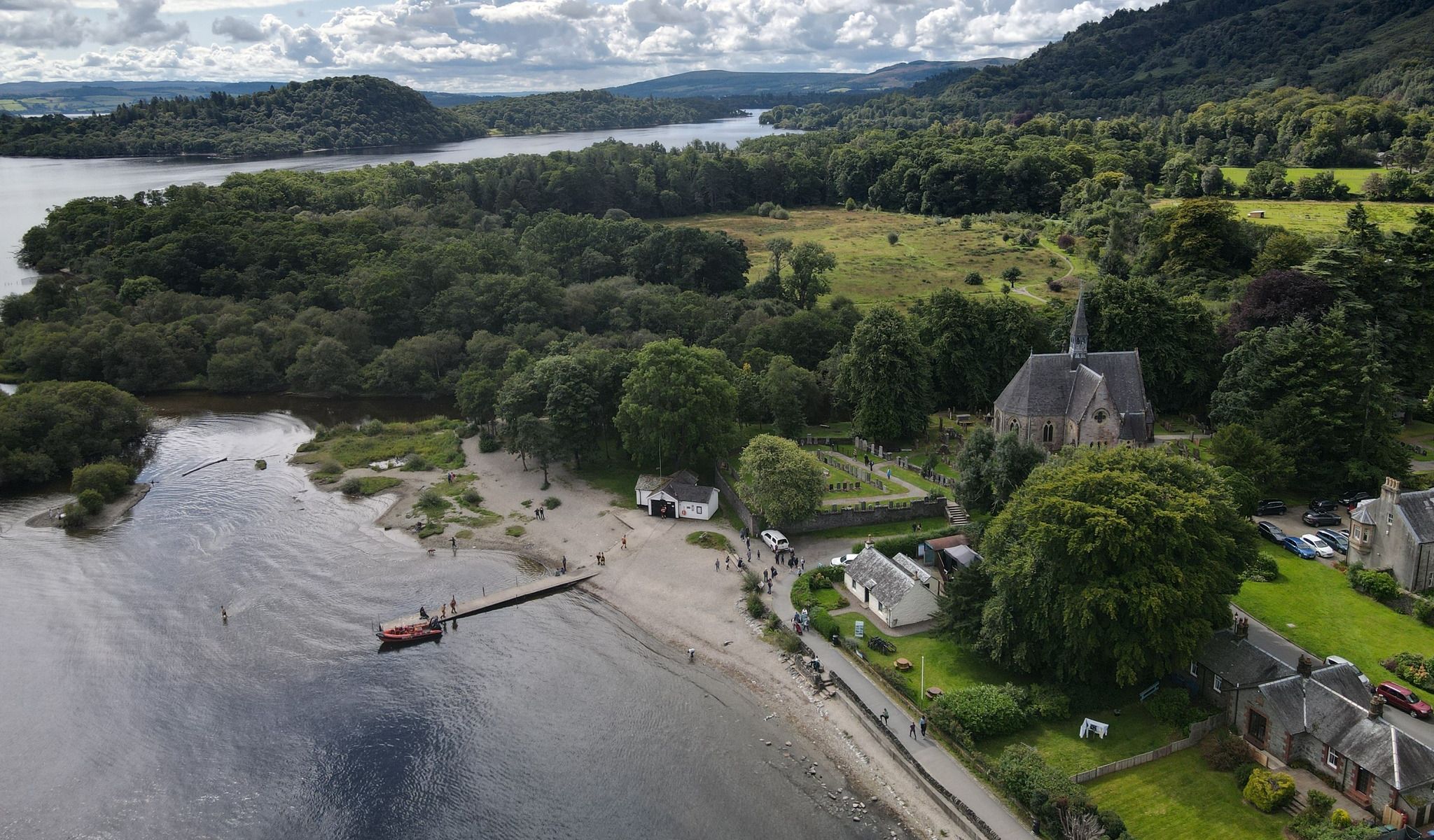 Aerial view of Luss Village