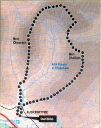 Ben Challum - Ascent Route Map