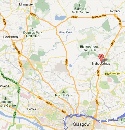 Location Map for Bishopbriggs