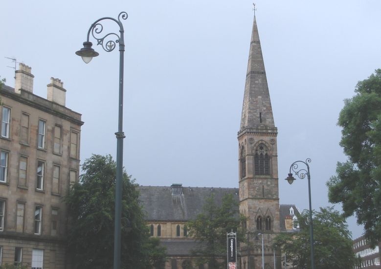 Former Kelvinside Free Church from Botanic Gardens in Glasgow