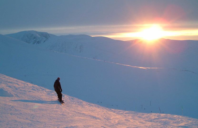 Sunset on Ski slopes