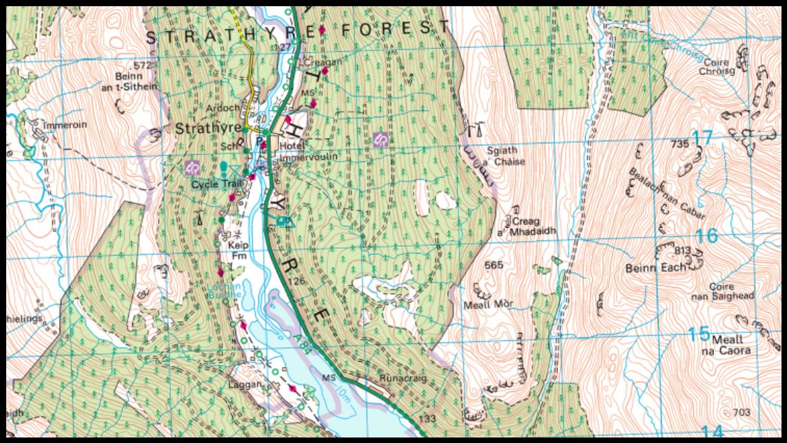 Map for Strathyre and Beinn an t-Sithein