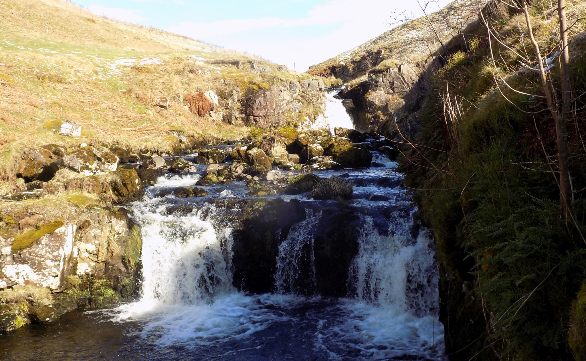 Waterfalls on Kirk Burn in Campsie Glen