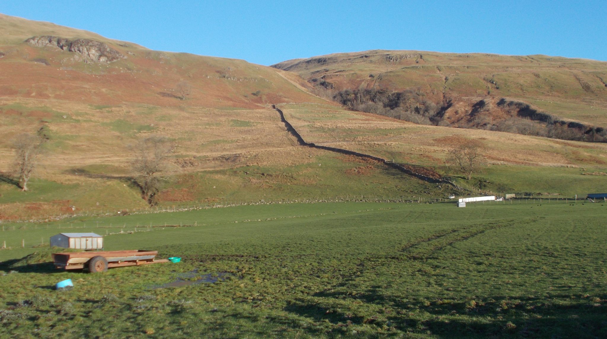 Campsie Fells and Ballagan Glen from Broadgate Farm in the Blane Valley