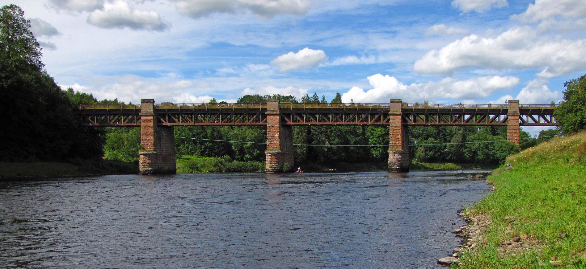 Former Railway bridge over the River Tay near Cargill
