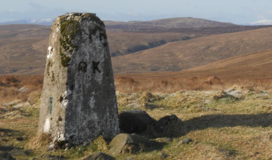 Earl's Seat - the high point of the Campsie Fells from the trig point on Cort-ma Law
