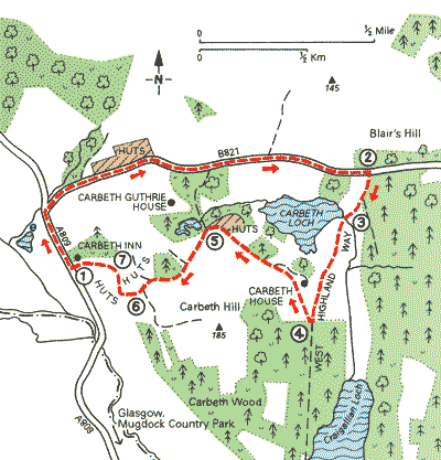 Route Map of Carbeth Loch Walk
