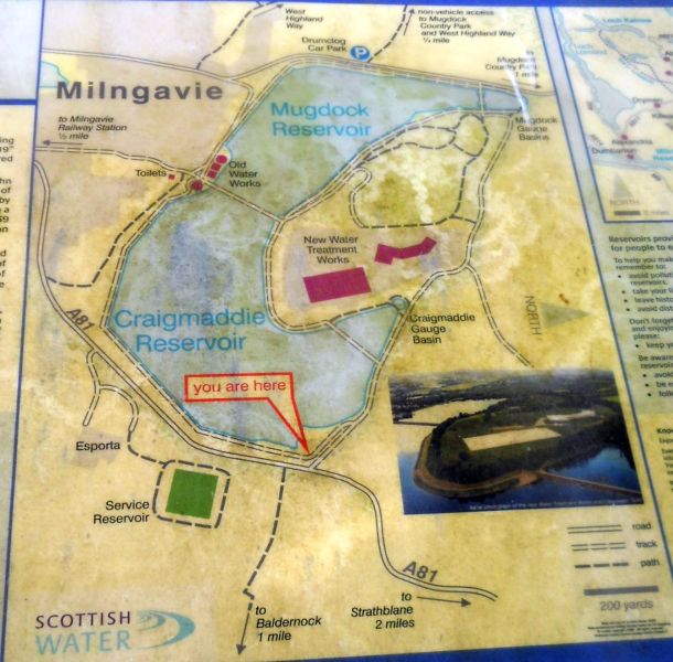 Map of Mugdock and Craigmaddie ) Reservoirs