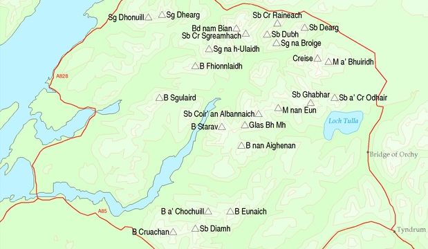 Munros of the Glencoe Region around from Creach Bheinn