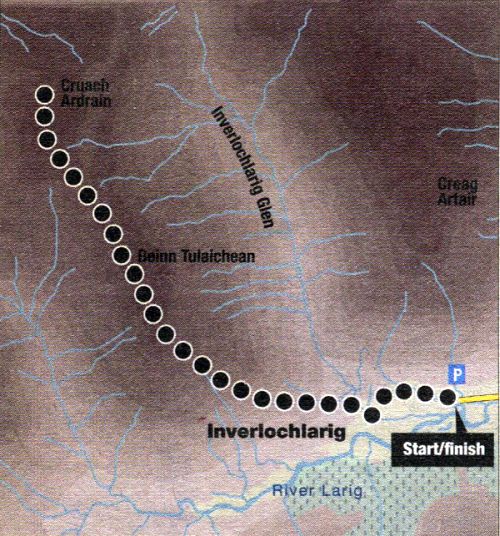 Route Map for Beinn Tulaichean