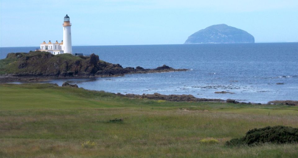 Turnberry Lighthouse and Ailsa Craig from Turnberry Golf Course