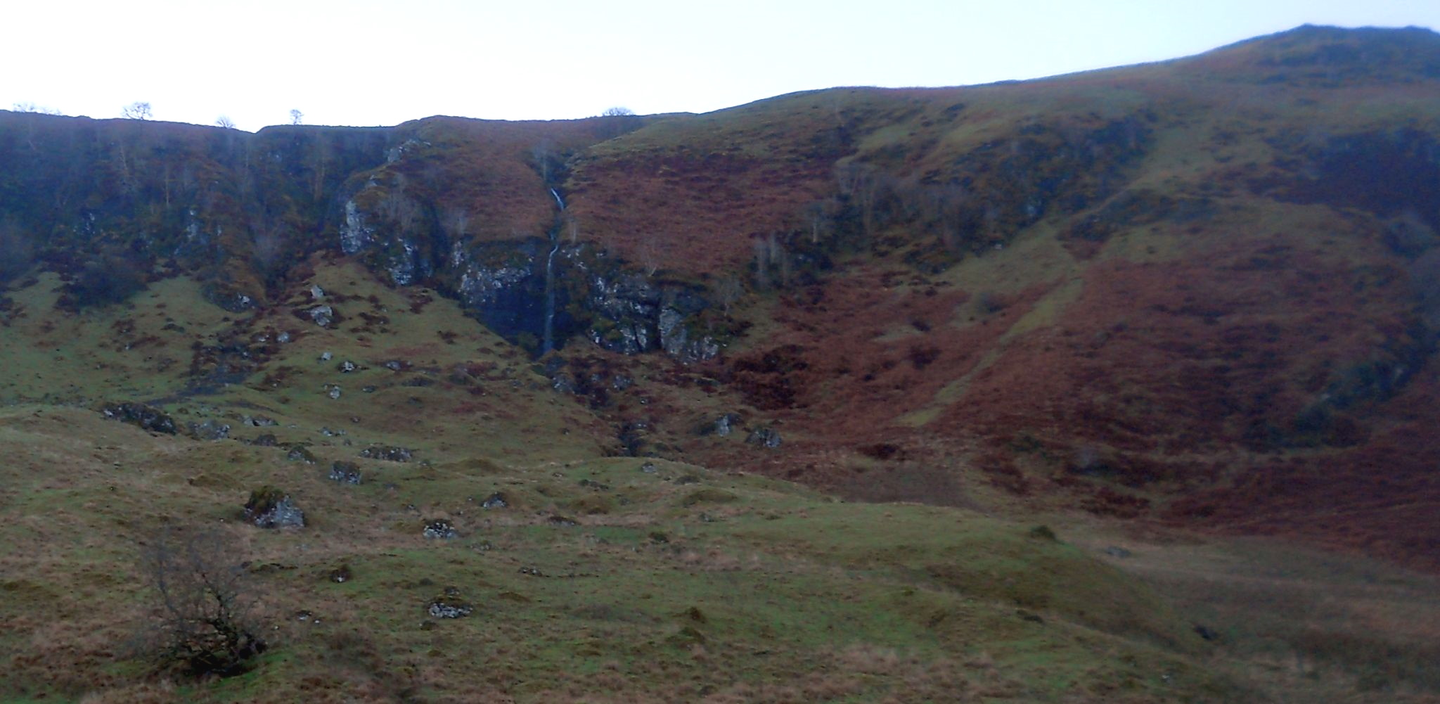 Black Spout waterfall in Crags above Fintry Village