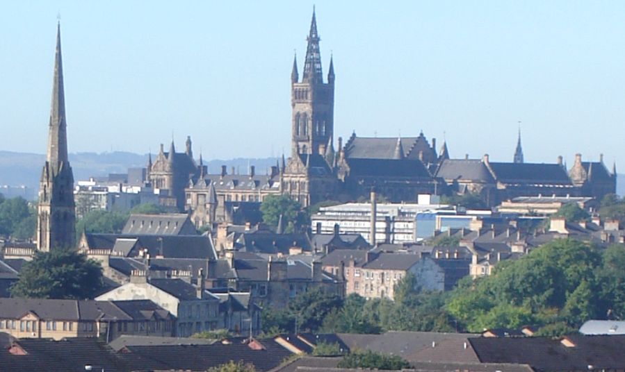Glasgow University from Forth and Clyde Canal